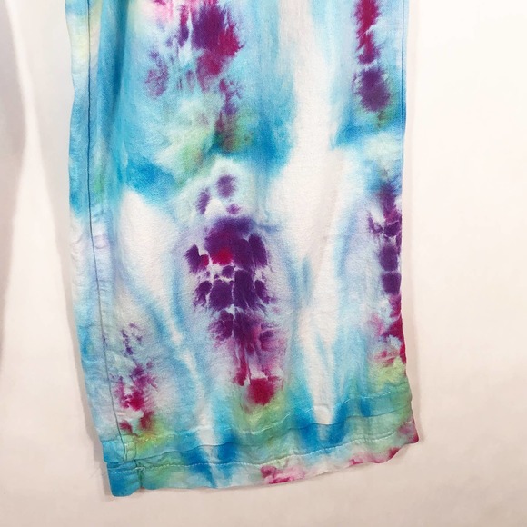 Rainbow Yoga Love Tree Large Pants Tie Dye Handmade Blue‎ Purple Lounge 539 - Picture 7 of 12